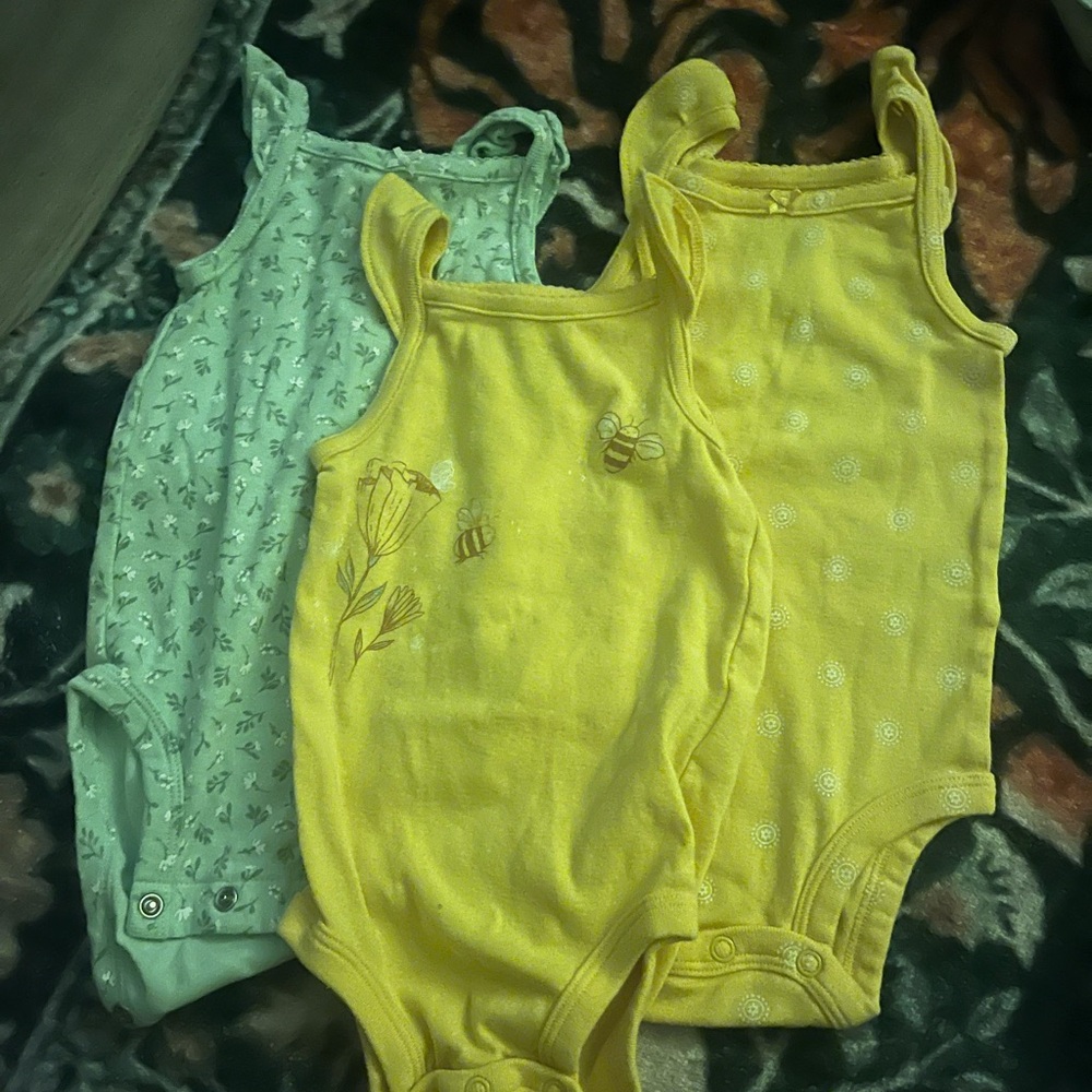 3pc Carter’s baby girl summer onesies